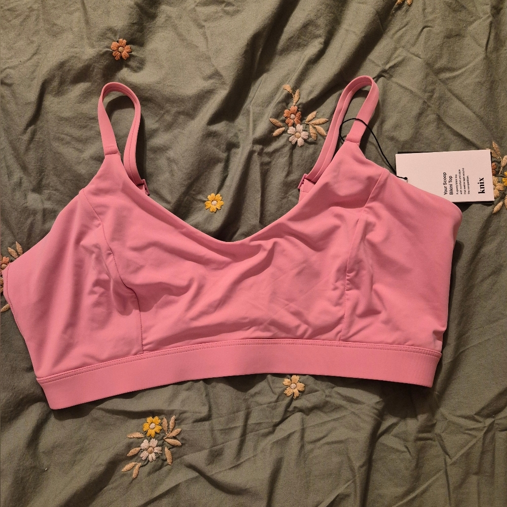 New Knix Sunny Scoop Bikini Top "Seashell" Pink Size XL+